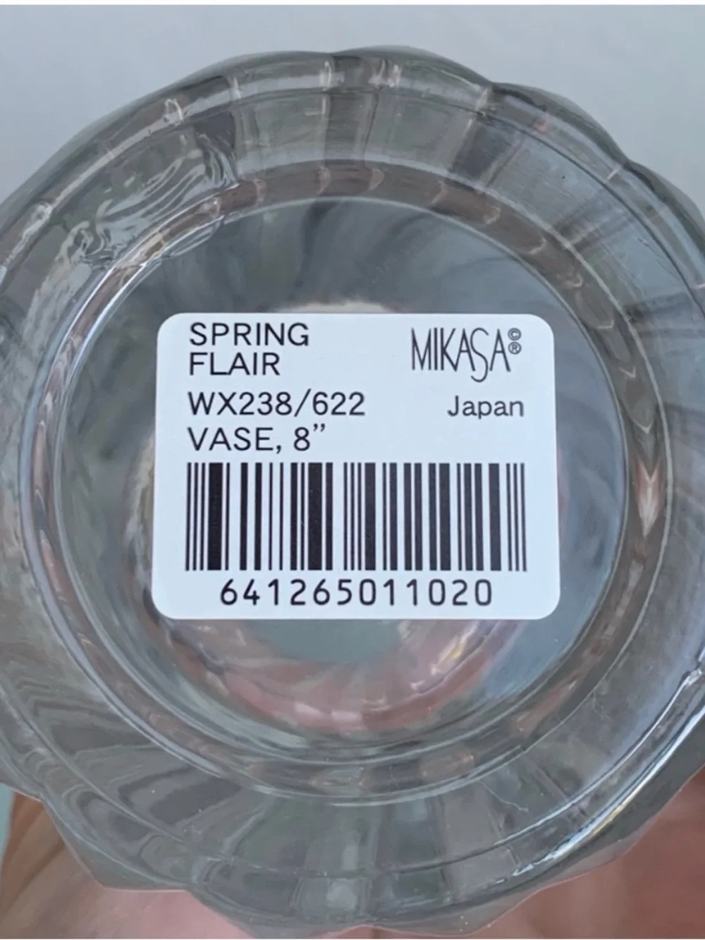 MIKASA Spring Flair Vase 8” Crystal Vintage With Box Tag Japan Discontinued